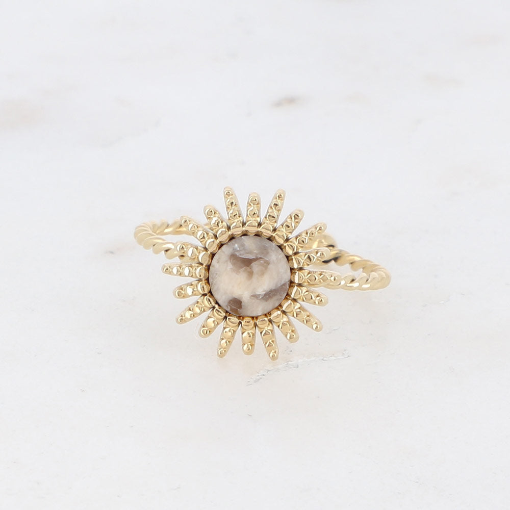 BAGUE DAO RHODIUM - PIERRE NATURELLE / DIFFERENTES COULEURS