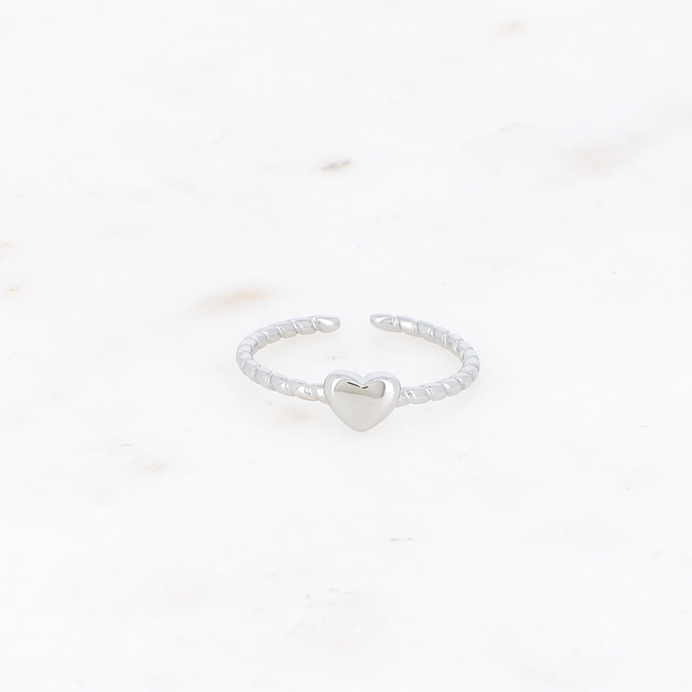 BAGUE FINE - COEUR ET ANNEAU TORSADÉ / DORE OU ARGENT