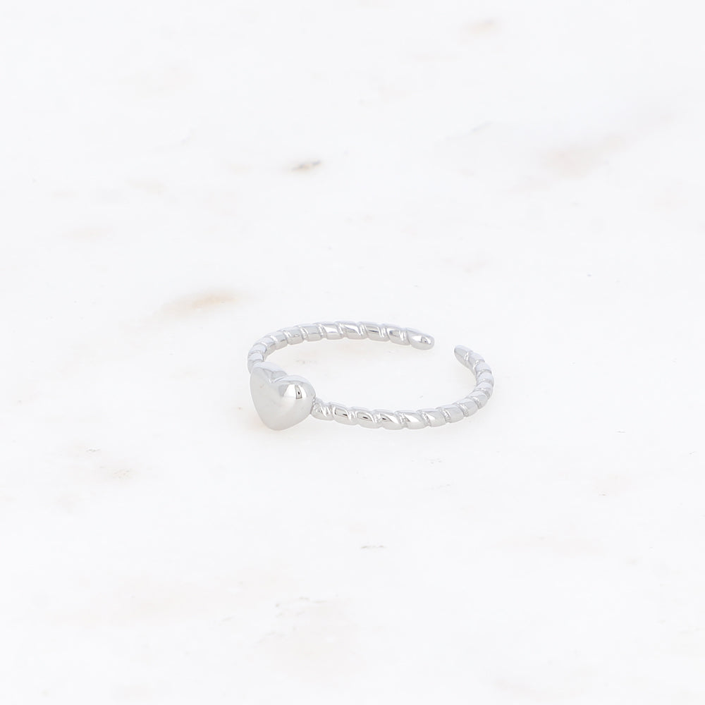BAGUE FINE - COEUR ET ANNEAU TORSADÉ / DORE OU ARGENT