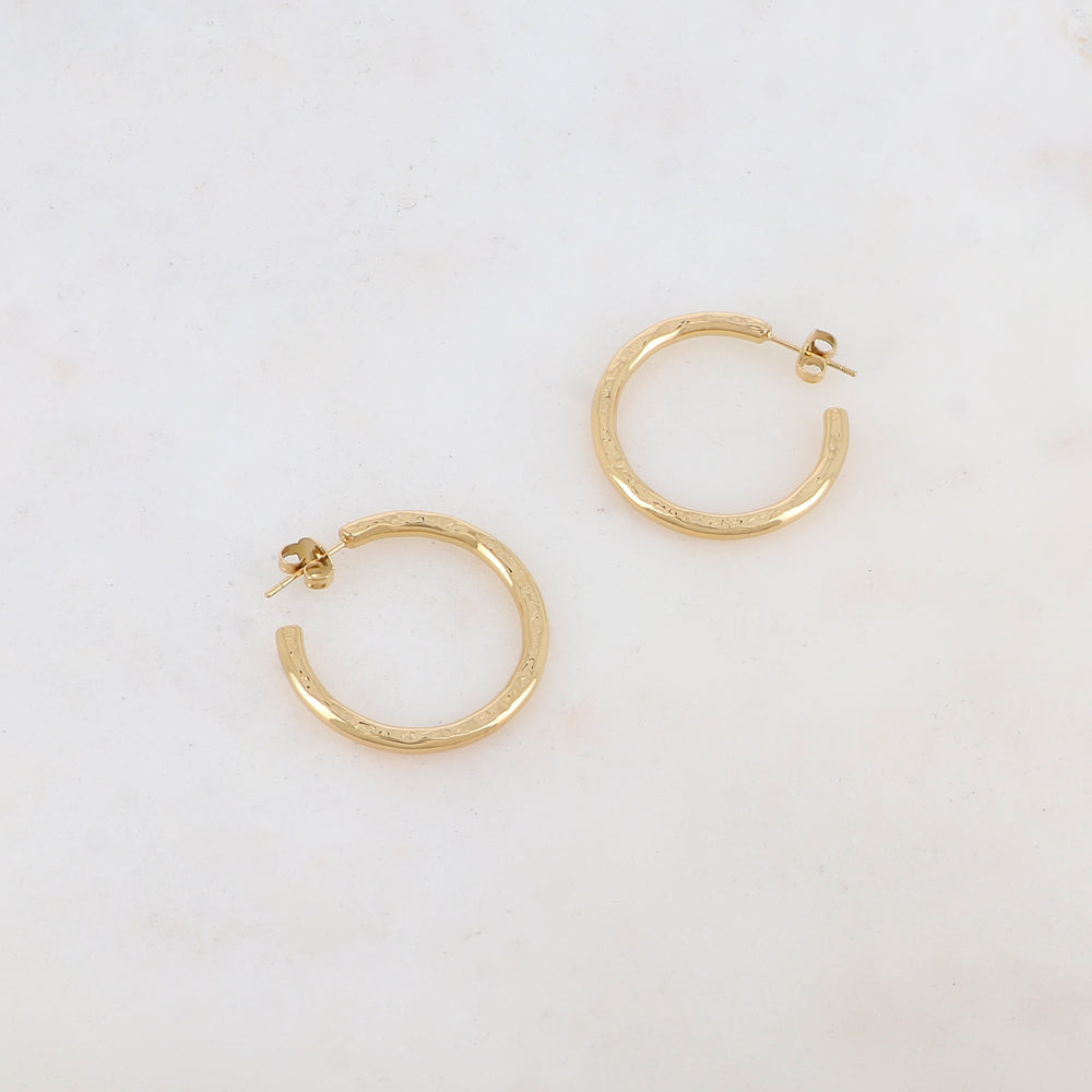 CREOLES A PUCE MARTELEES / DORE OU ARGENT