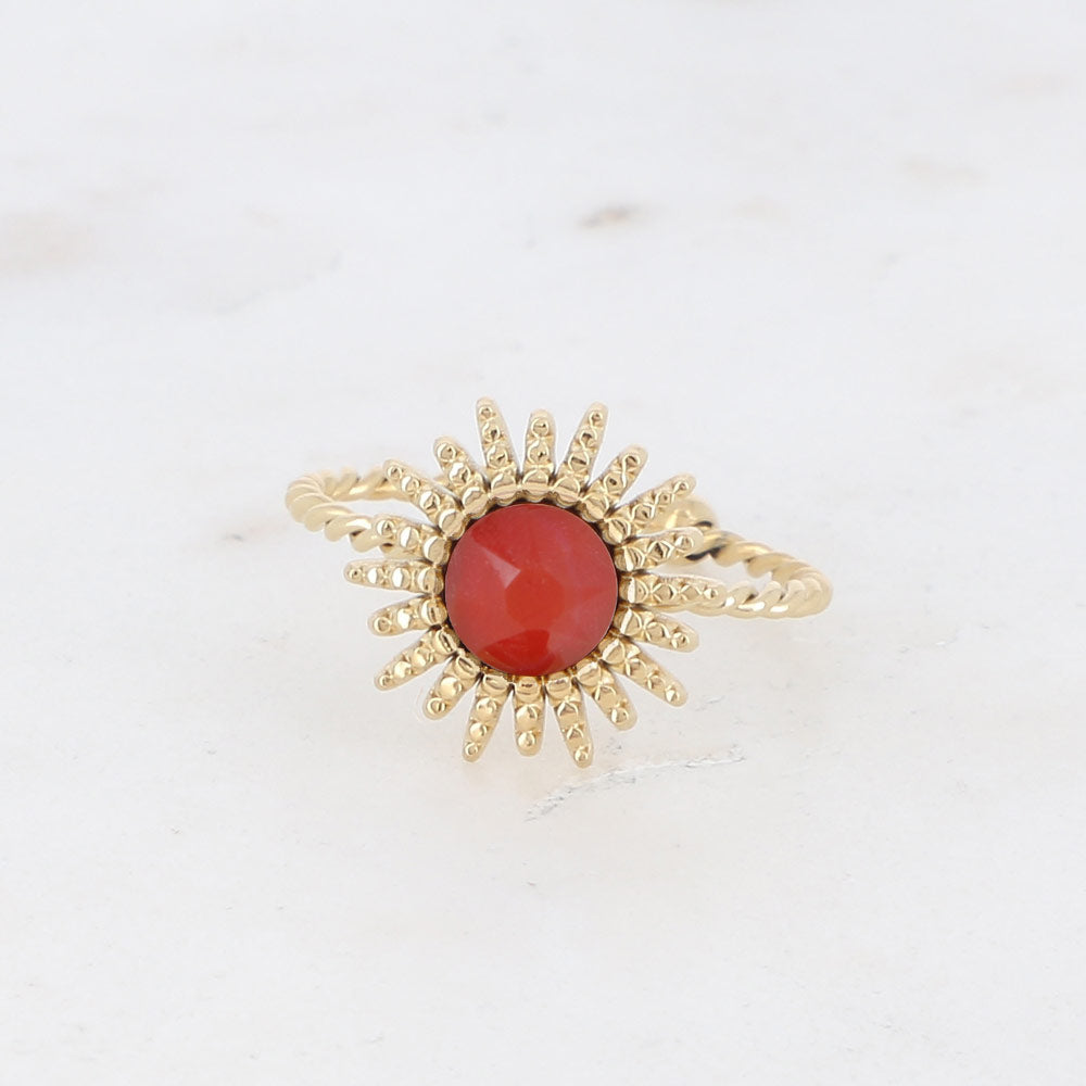 BAGUE DAO RHODIUM - PIERRE NATURELLE / DIFFERENTES COULEURS