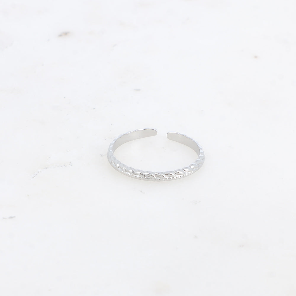 BAGUE - EFFET TORSADÉ ET STRIÉ / DORE OU ARGENT
