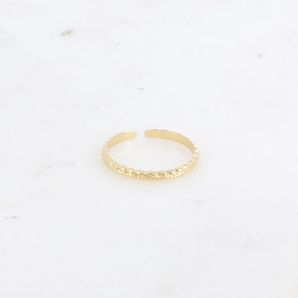 BAGUE - EFFET TORSADÉ ET STRIÉ / DORE OU ARGENT