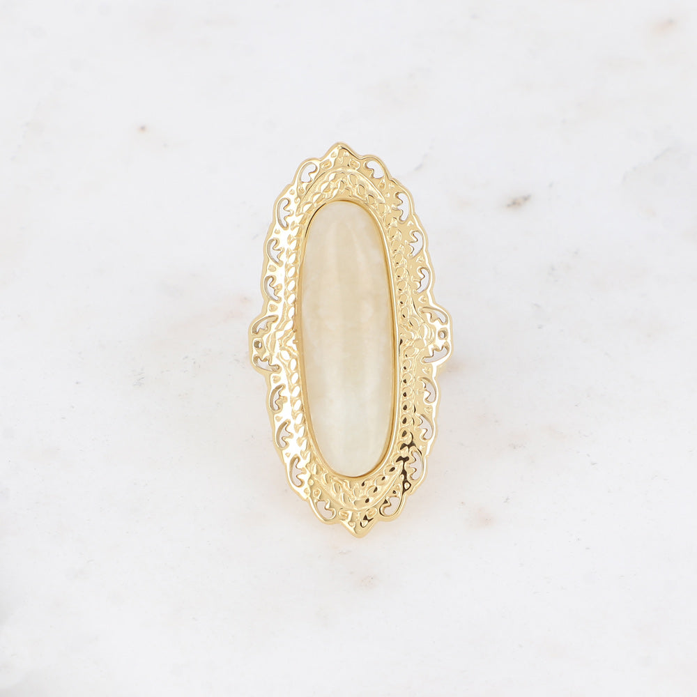 BAGUE - TIGE EN PIERRE NATURELLE / DIFFERENTES COULEURS