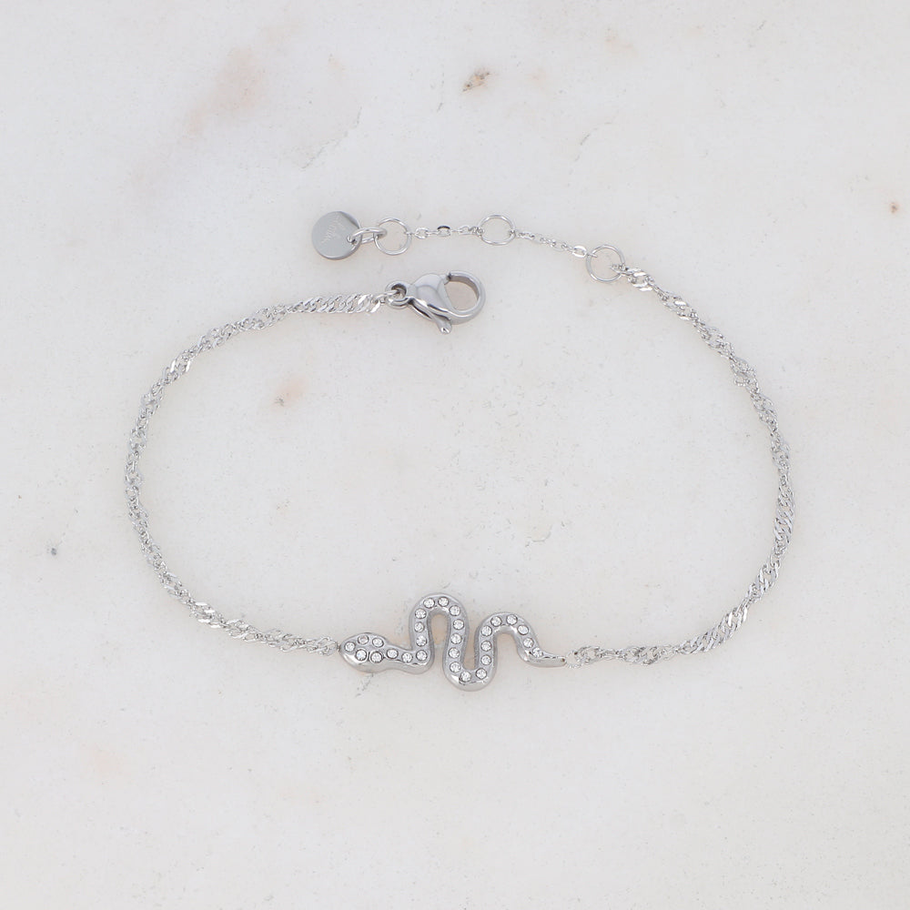 BRACELET AVEC SERPENT ET OXYDES DE ZIRCONIUM