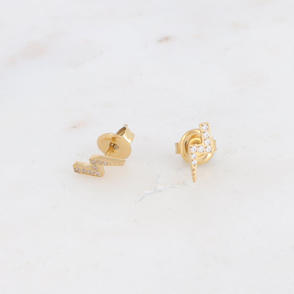 BOUCLES PUCES ÉCLAIR SERTI D'OXYDES DE ZIRCONIUM