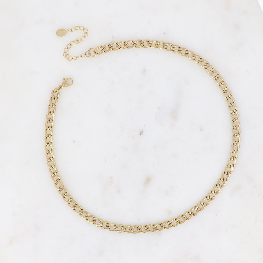 COLLIER UNISEX - MAILLE GOURMETTE / DORE OU ARGENT