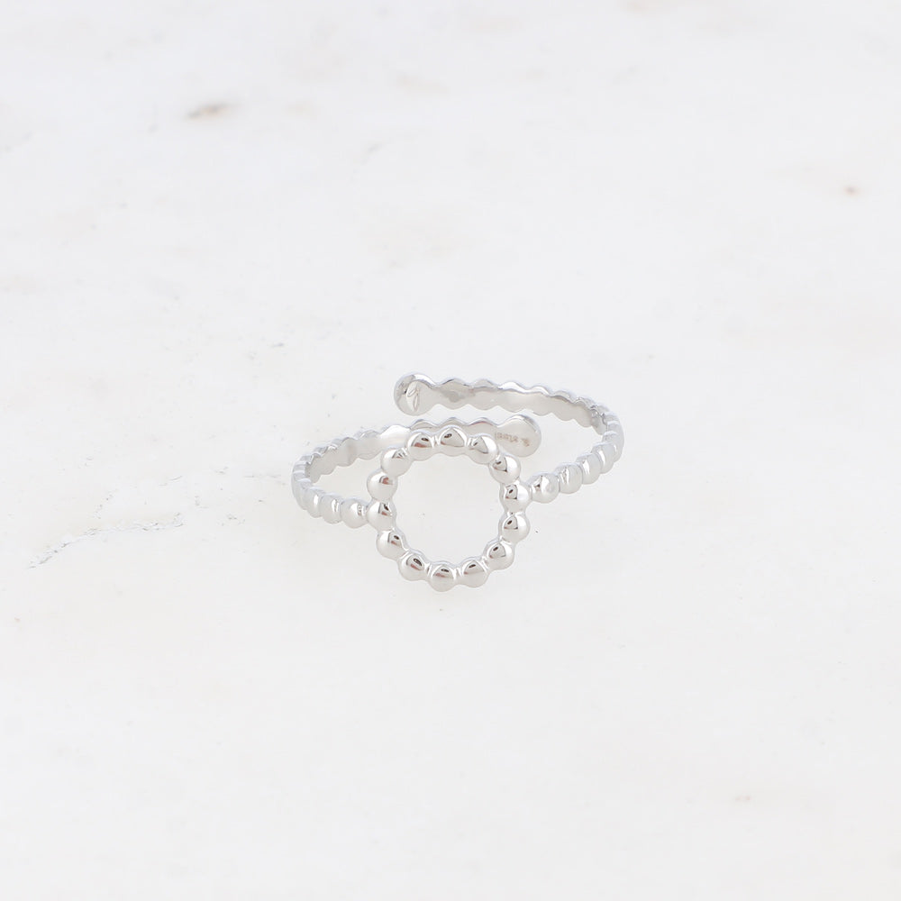 BAGUE - ROND EFFET PERLE / DORE OU ARGENT