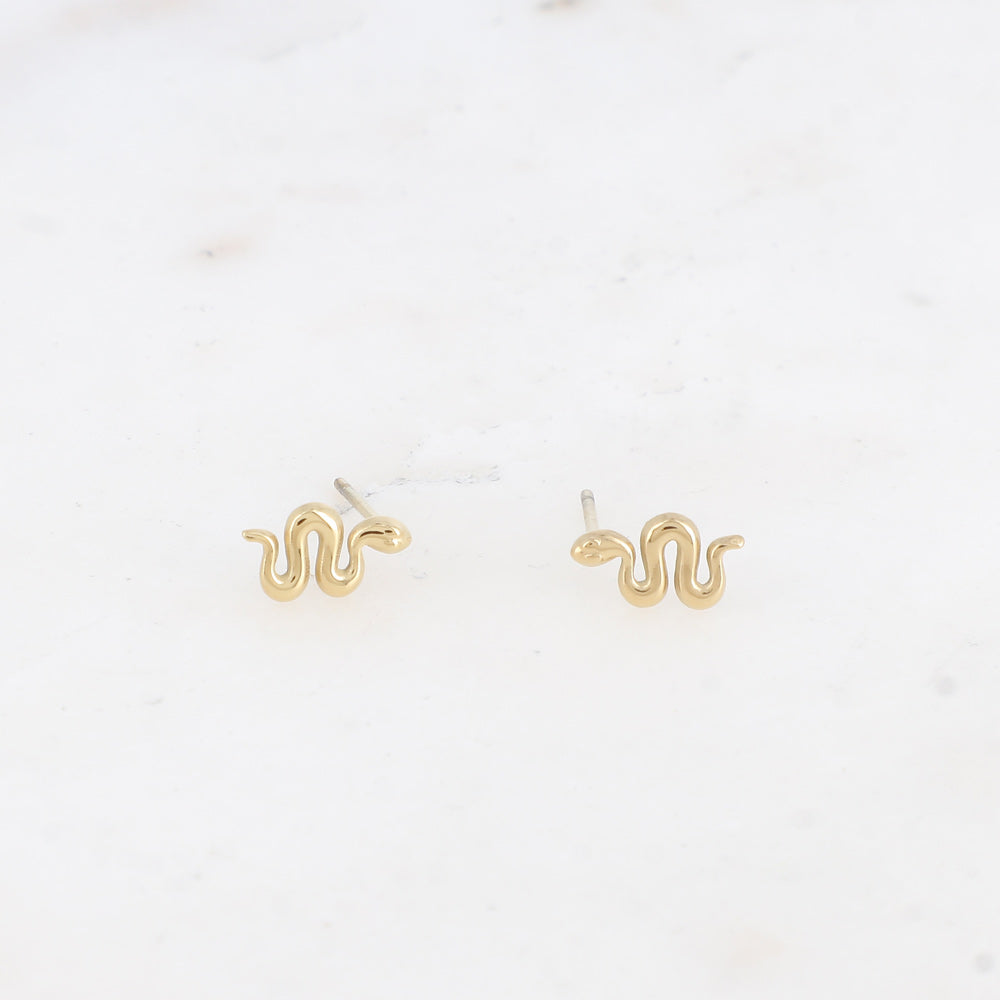 BOUCLES MINI PUCES - SERPENT / DORE OU ARGENT