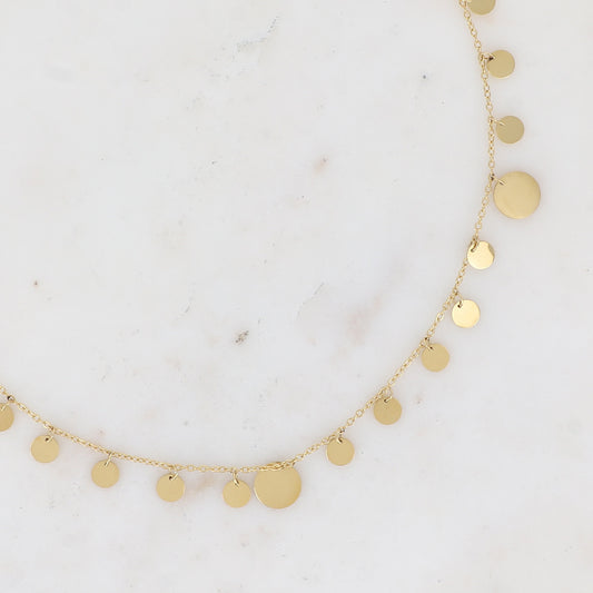 COLLIER BULLINATIE - PAMPILLES RONDES / DORE OU ARGENT