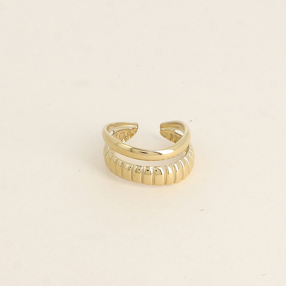 BAGUE - 2 RANGS ONDULES