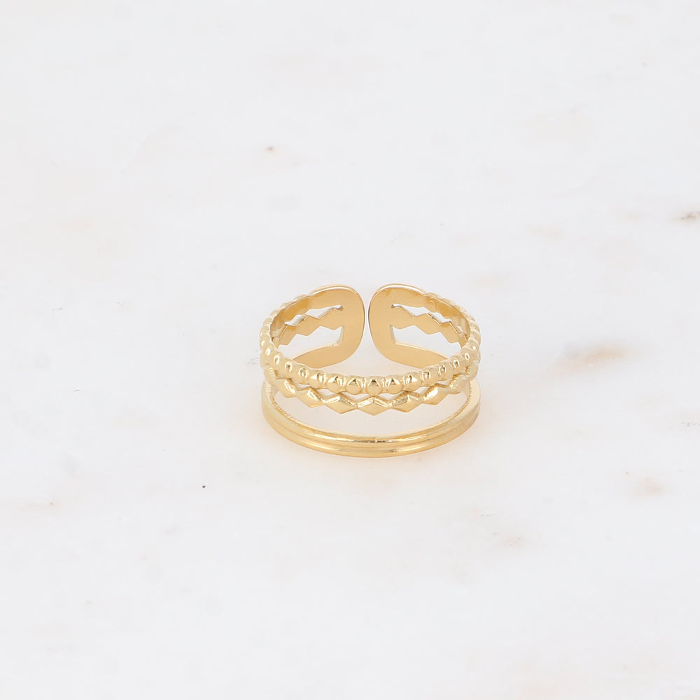 BAGUE - 3 RANGS / DORE OU ARGENT