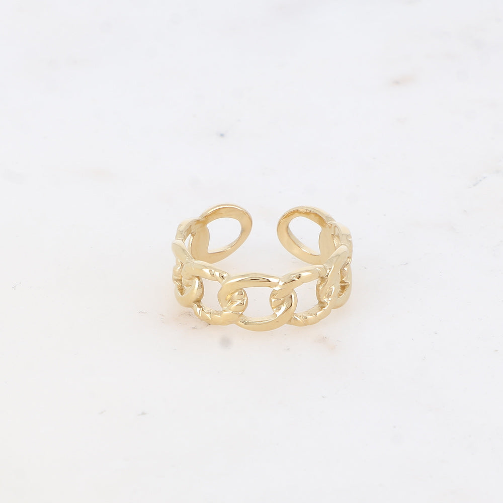 BAGUE - MAILLE ALTERNEE, LISSE ET TRESSEE / DORE OU ARGENT