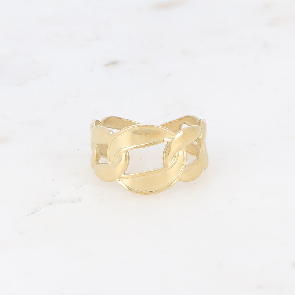 BAGUE - MAILLE EPAISSE AJOUREE / DORE OU ARGENT