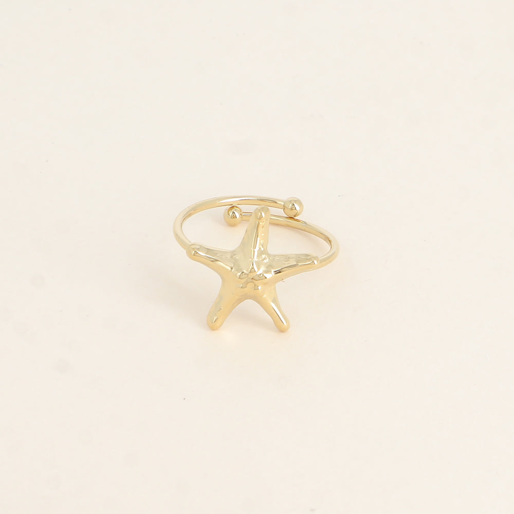 BAGUE - PETITE ETOILE DE MER / DORE OU ARGENT
