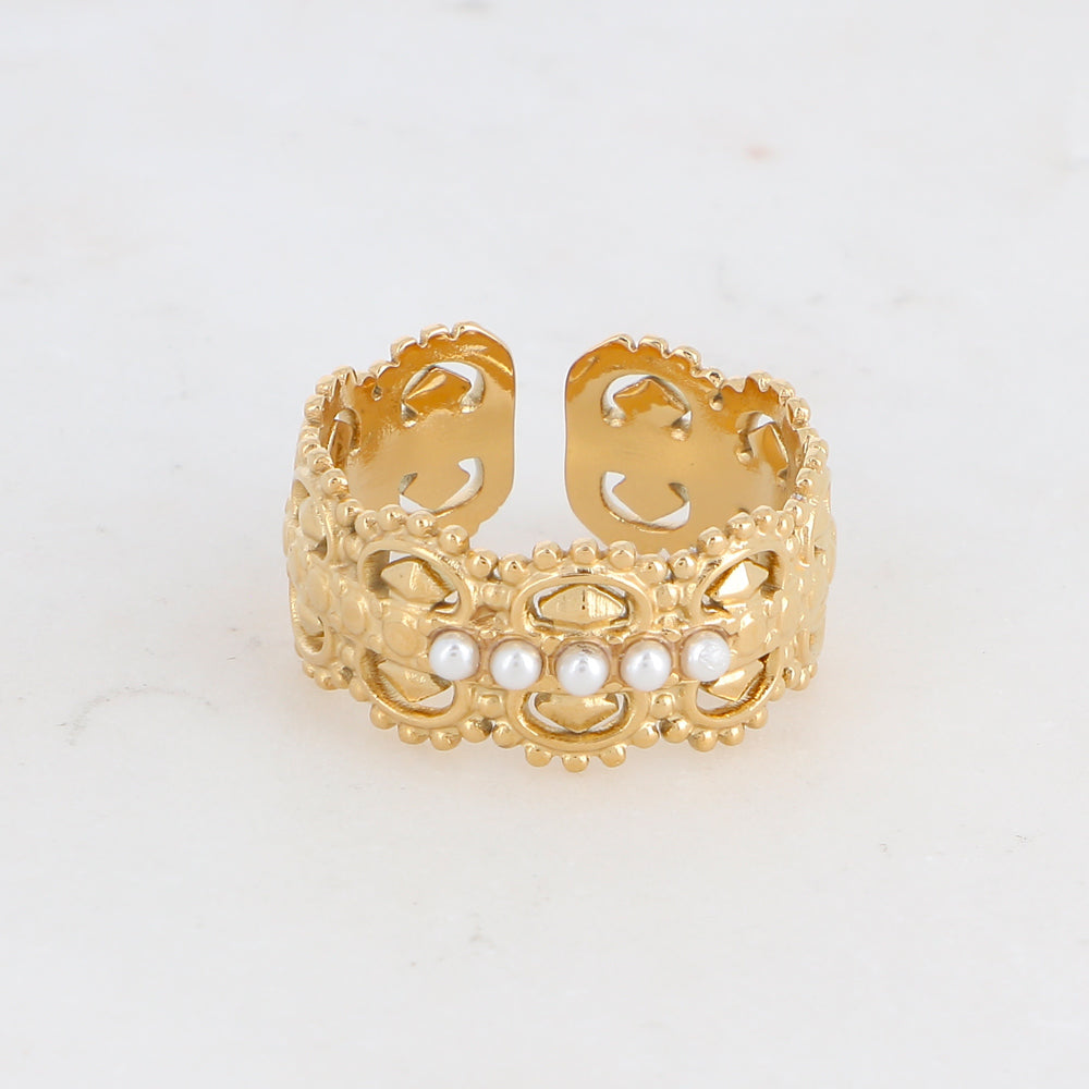 BAGUE RONIE - BOULES NACREES