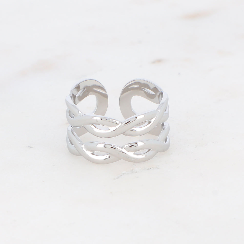BAGUE SIVA - DEUX RANGS TRESSES