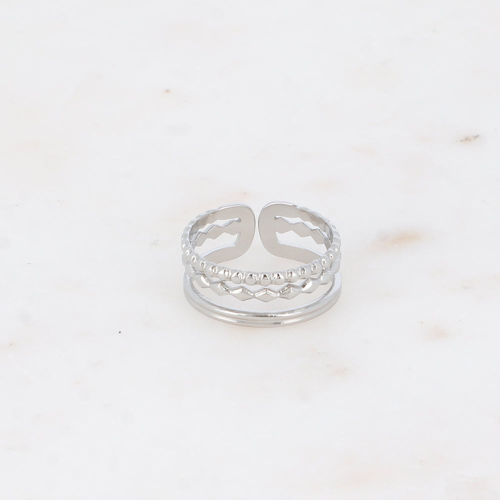 BAGUE - 3 RANGS / DORE OU ARGENT