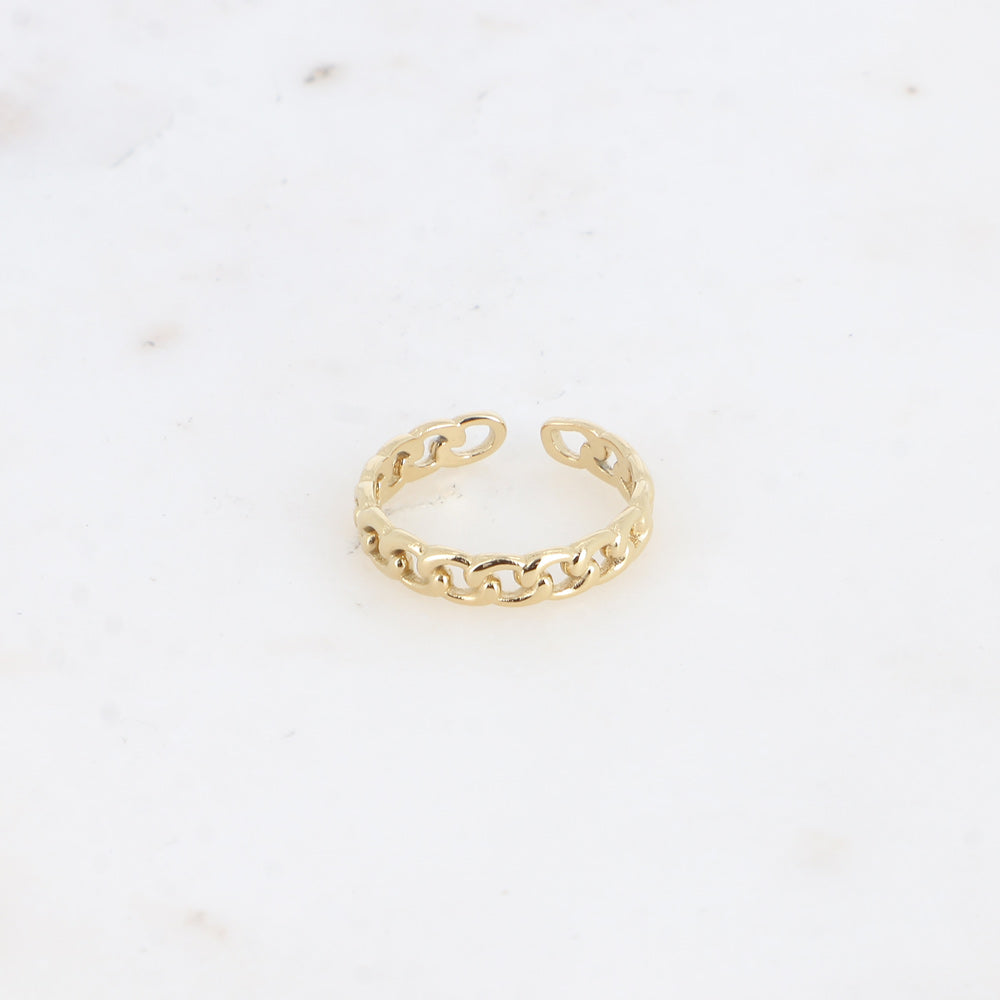 BAGUE - EFFET MAIL GOURMETTE / DORE OU ARGENT