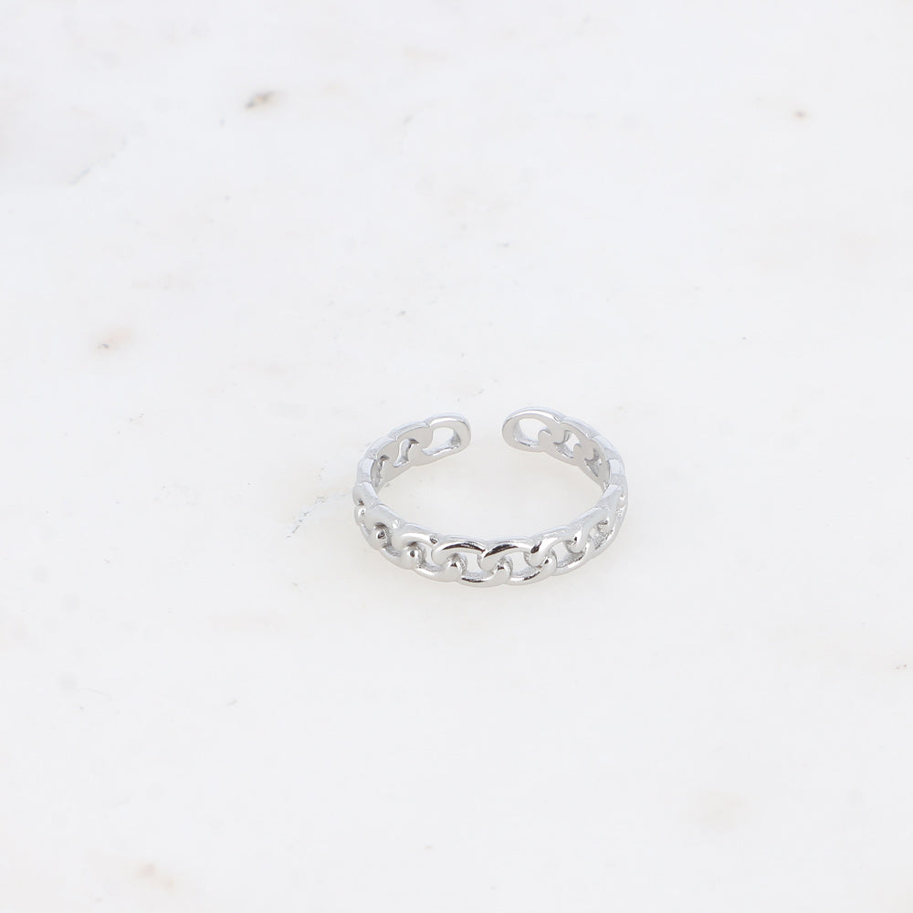 BAGUE - EFFET MAIL GOURMETTE / DORE OU ARGENT