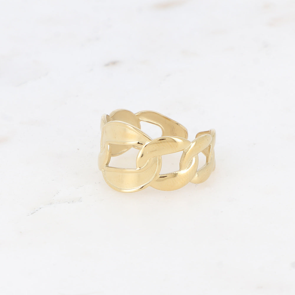 BAGUE - MAILLE EPAISSE AJOUREE / DORE OU ARGENT