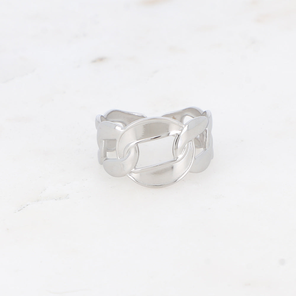 BAGUE - MAILLE EPAISSE AJOUREE / DORE OU ARGENT
