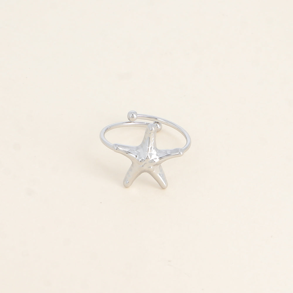 BAGUE - PETITE ETOILE DE MER / DORE OU ARGENT