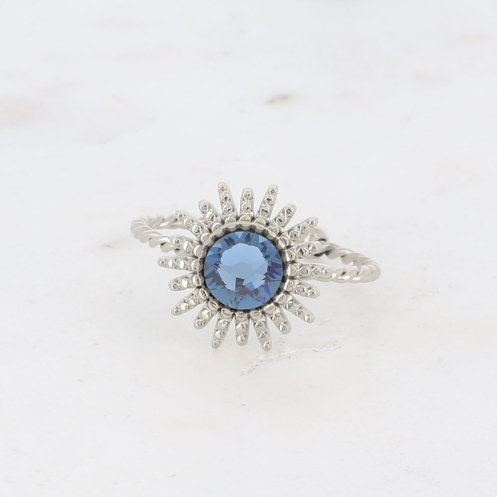 BAGUE DAO RHODIUM - PIERRE NATURELLE / DIFFERENTES COULEURS
