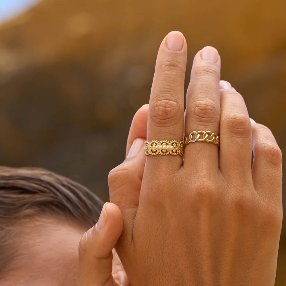 BAGUE RONIE - BOULES NACREES
