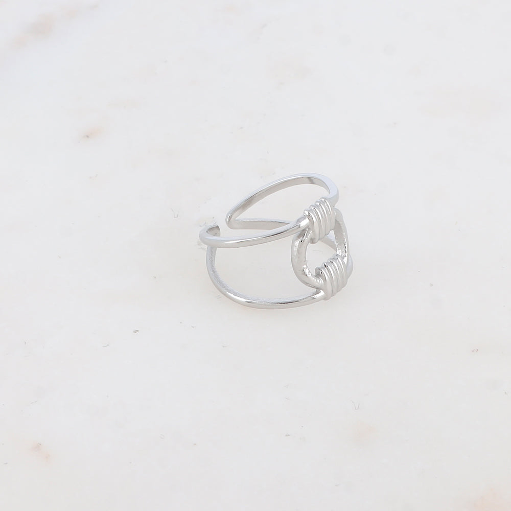 BAGUE DOUBLE RANGS AJUSTABLE / DORE OU ARGENT