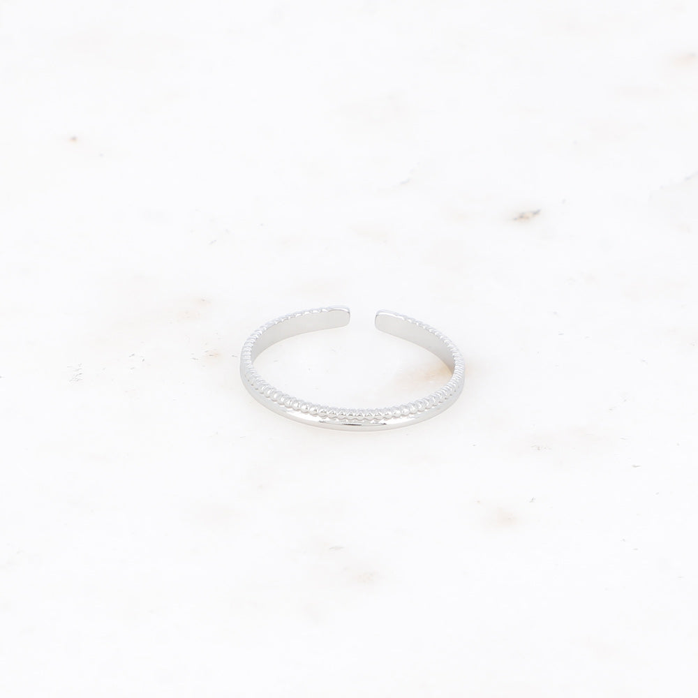 BAGUE FINE - ANNEAU LISSE ET STRIE / DORE OU ARGENT