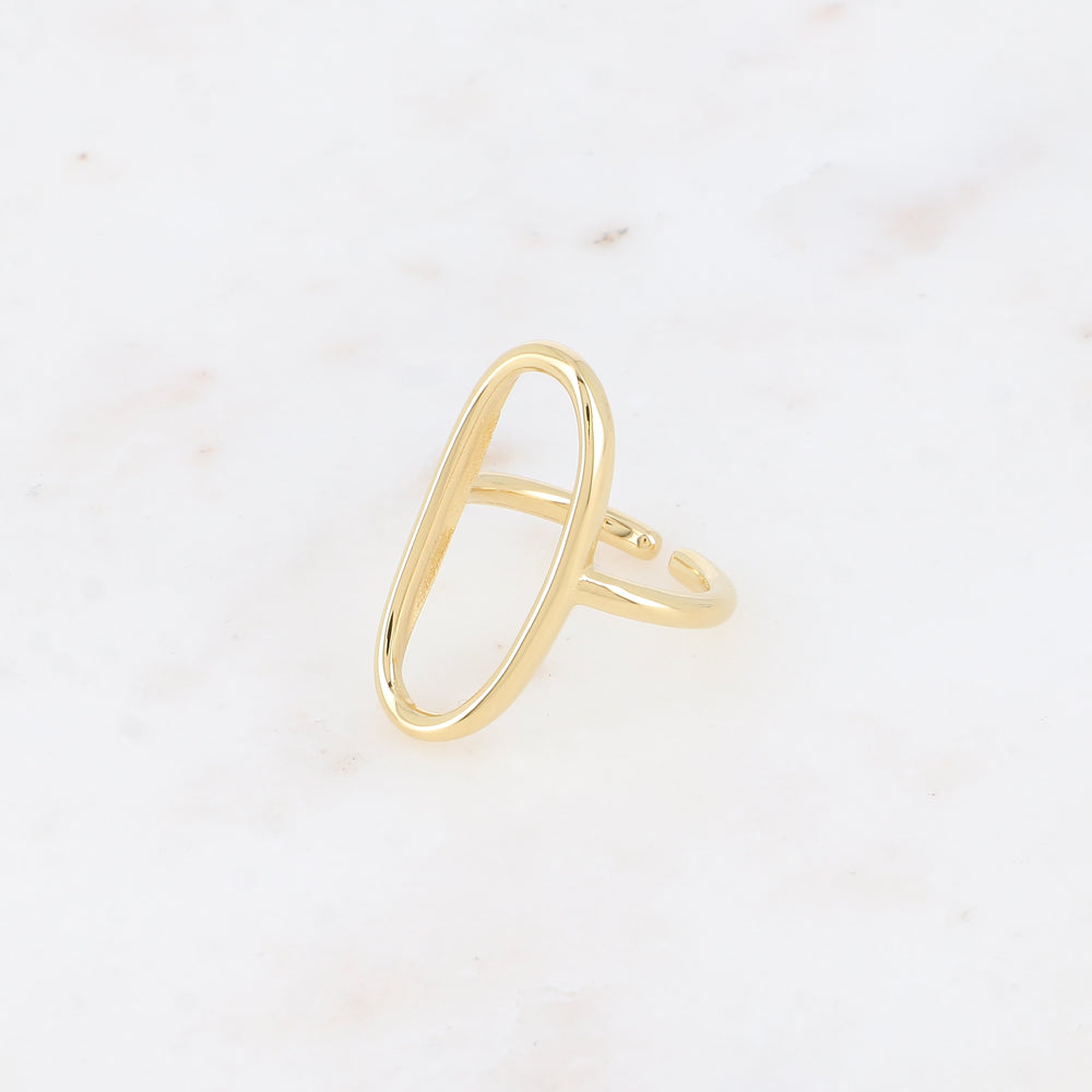 BAGUE FINE - GRAND OVALE AJOURE / DORE OU ARGENT