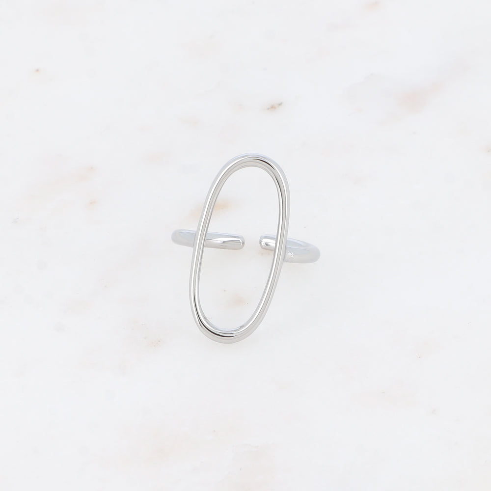 BAGUE FINE - GRAND OVALE AJOURE / DORE OU ARGENT
