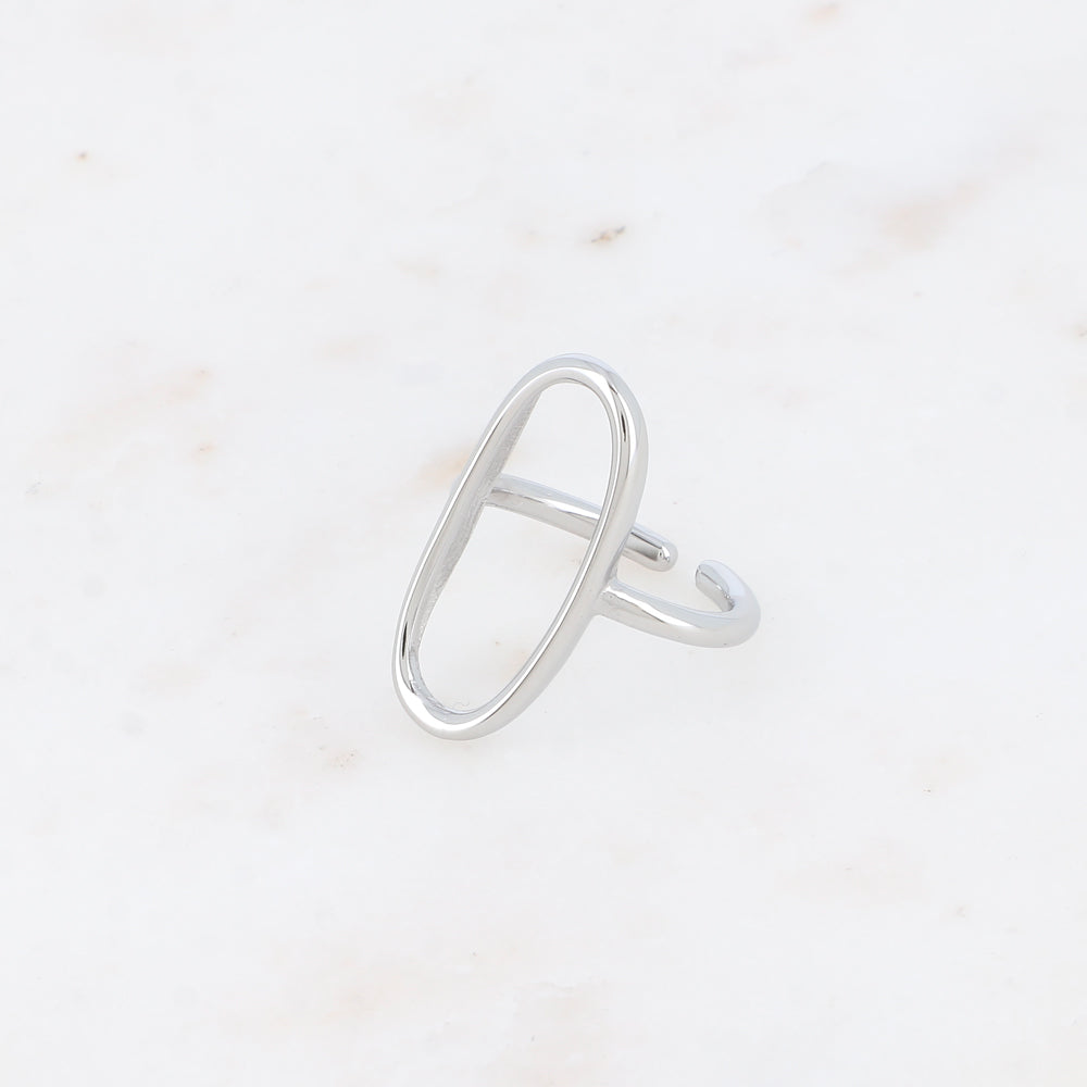 BAGUE FINE - GRAND OVALE AJOURE / DORE OU ARGENT