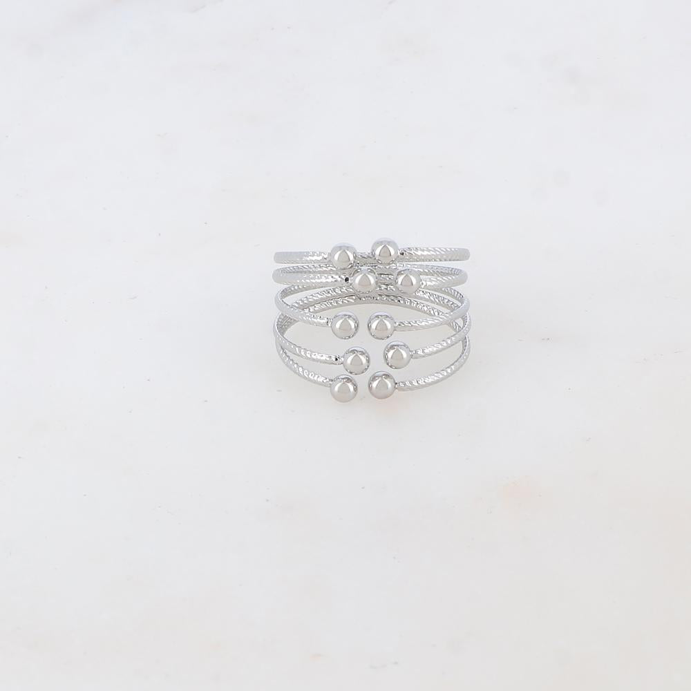 BAGUE FINE ET MARTELEE 5 RANGS / DORE OU ARGENT