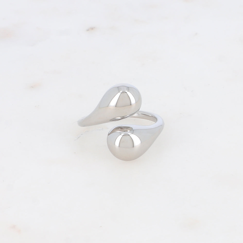 BAGUE REGLABLE AVEC EFFET MIROIR / DORE OU ARGENT