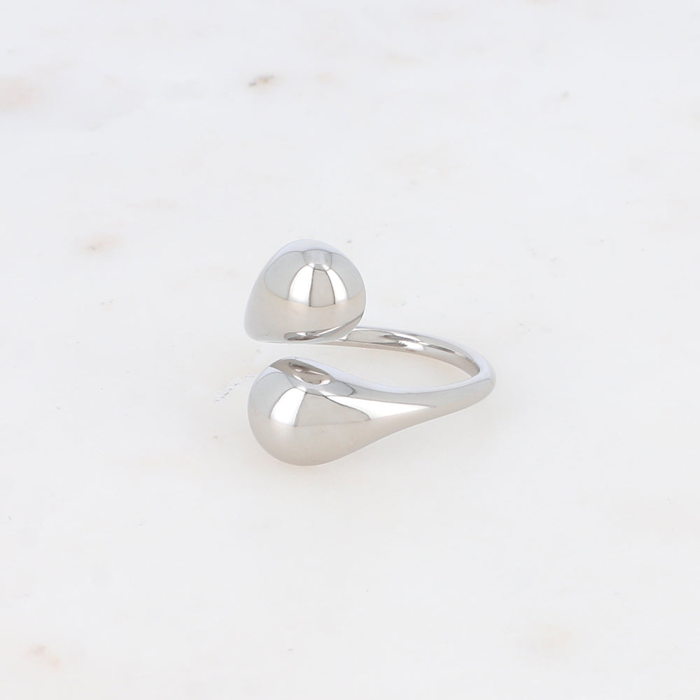 BAGUE REGLABLE AVEC EFFET MIROIR / DORE OU ARGENT