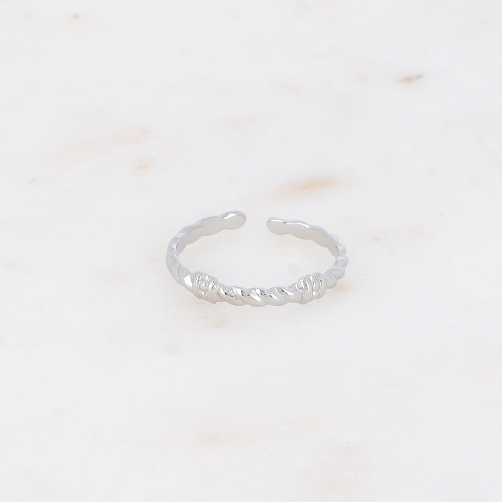 BAGUE FINE - ANNEAU TRESSE ET PETITS NOEUDS