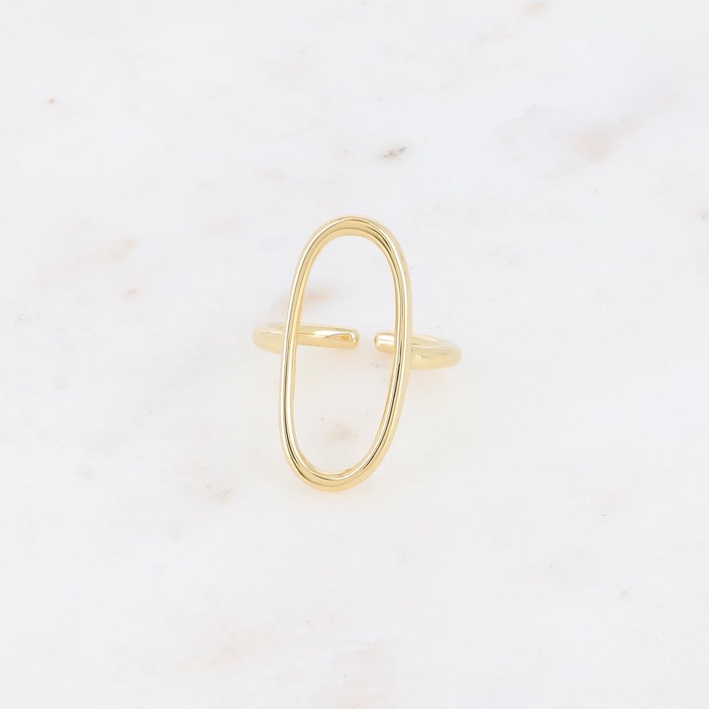 BAGUE FINE - GRAND OVALE AJOURE / DORE OU ARGENT