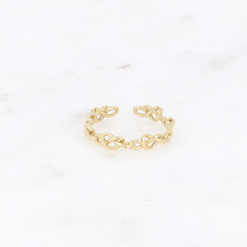 BAGUE FINE - LIGNES MULTI NOEUDS / DORE OU ARGENT