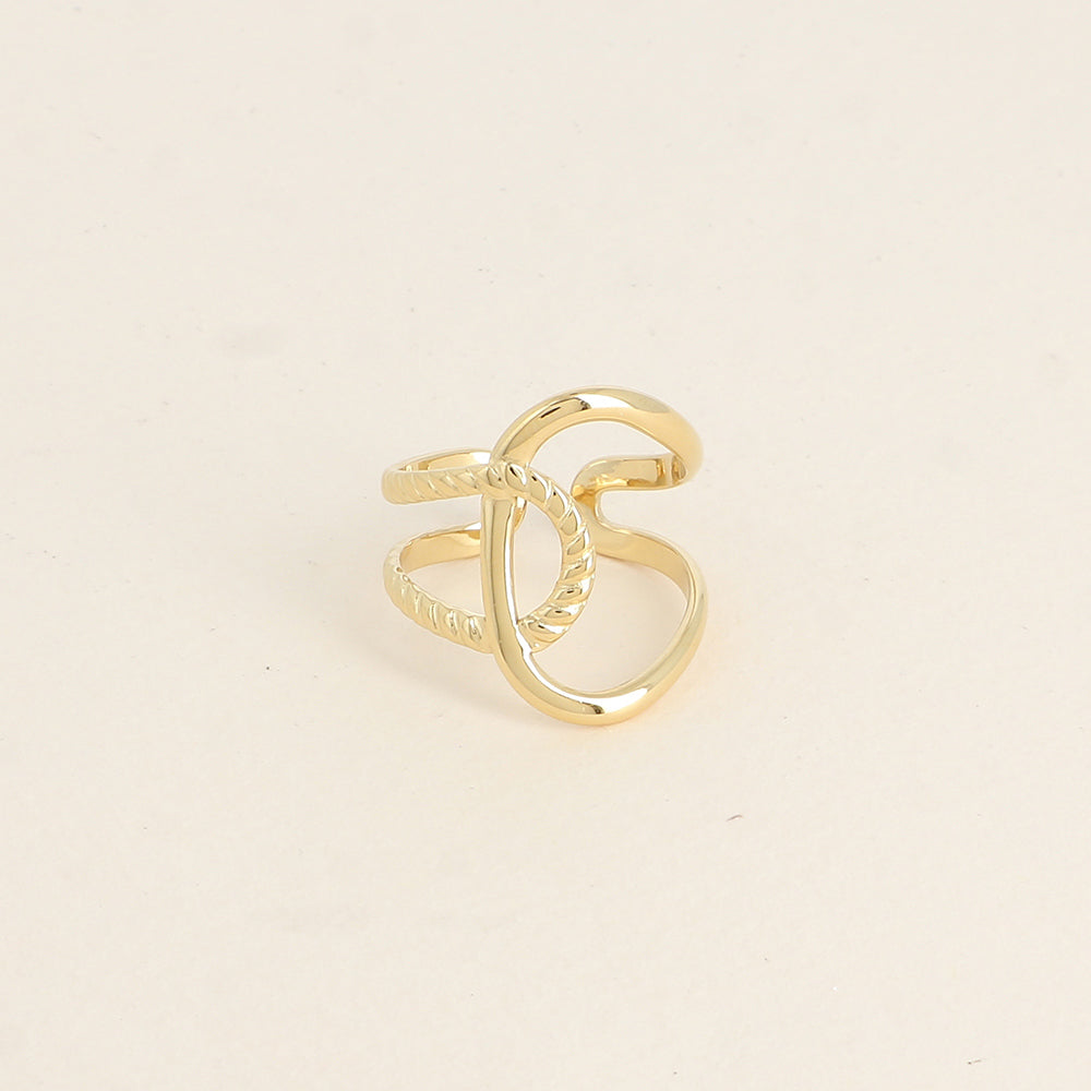 BAGUE LARGE - LIGNES ENTRECROISEES