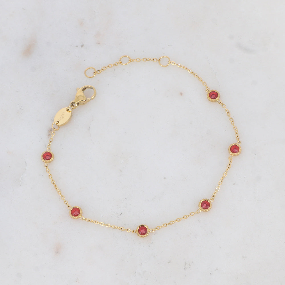 BRACELET MARY - 6 OXYDES DE ZIRCONIUM / DORE OU ARGENT