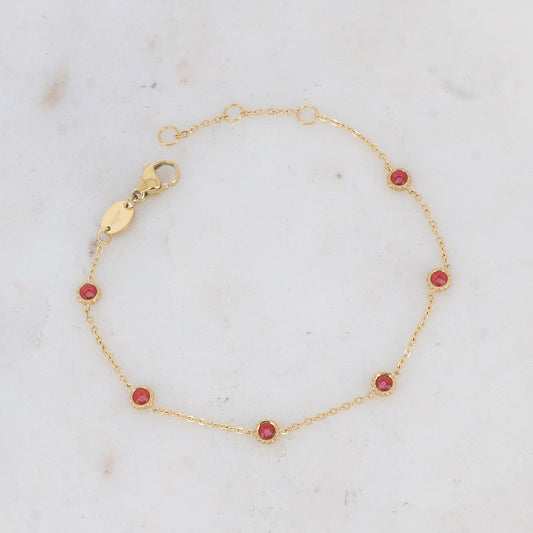 BRACELET MARY - 6 OXYDES DE ZIRCONIUM / DORE OU ARGENT