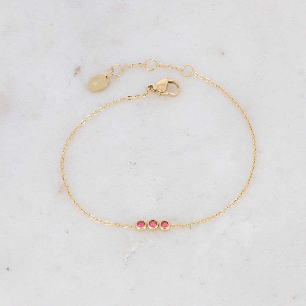 BRACELET MIZANO - 3 OXYDES DE ZIRCONIUM / DIFFERENTES COULEURS