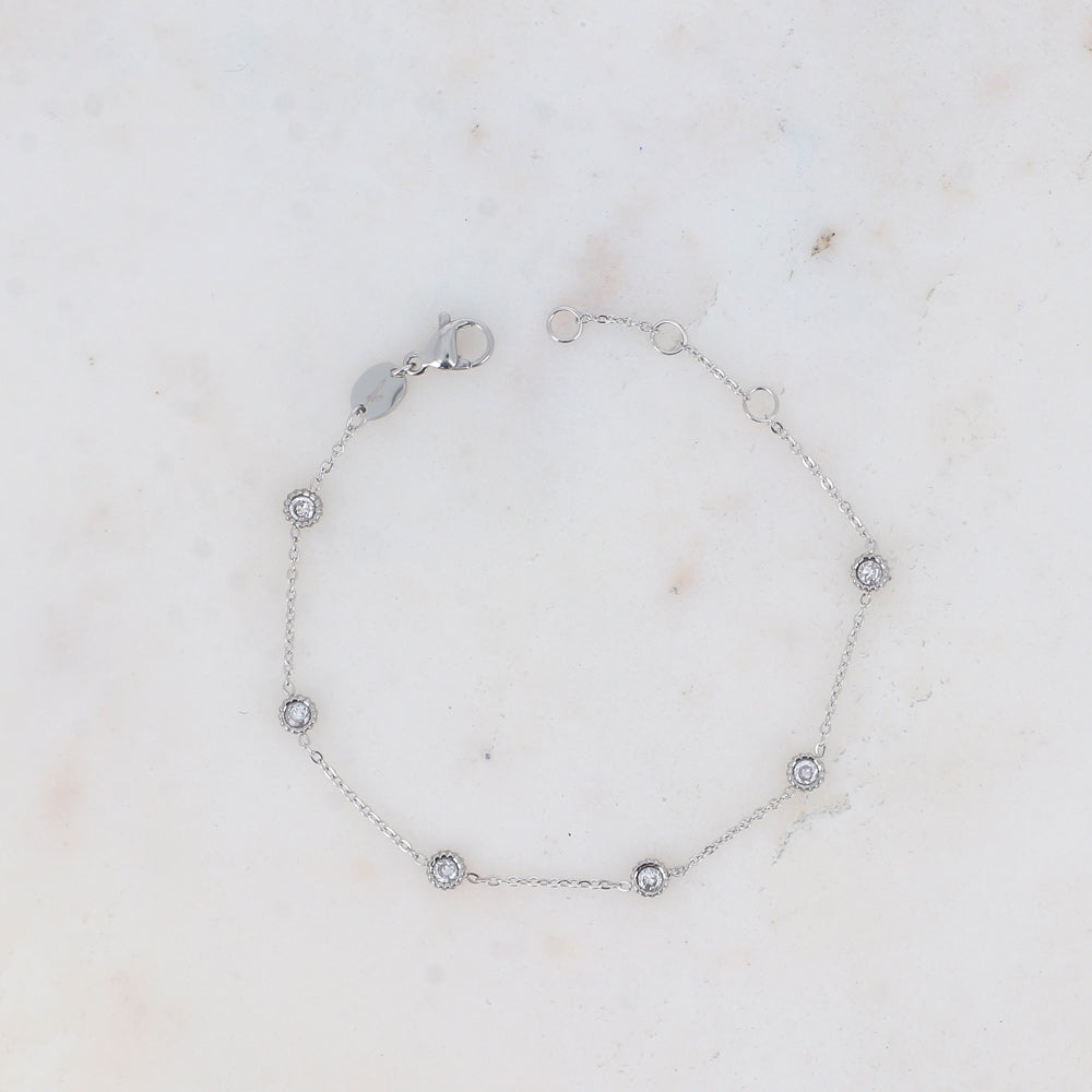 BRACELET MARY - 6 OXYDES DE ZIRCONIUM / DORE OU ARGENT