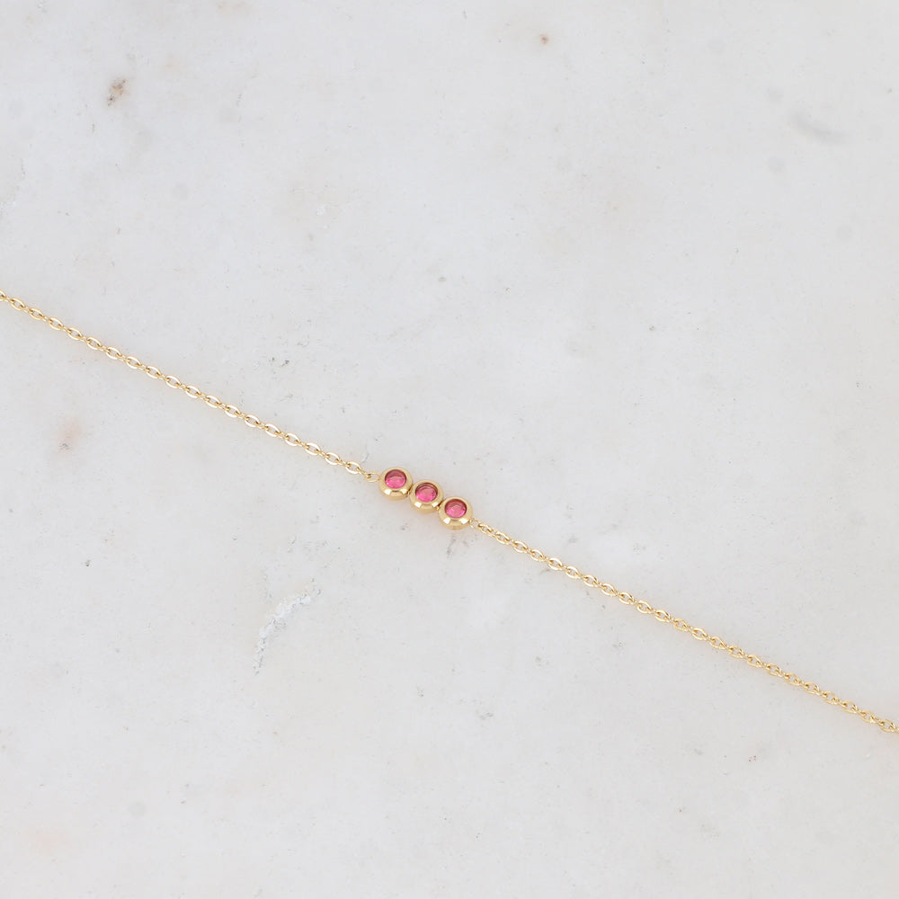 BRACELET MIZANO - 3 OXYDES DE ZIRCONIUM / DIFFERENTES COULEURS