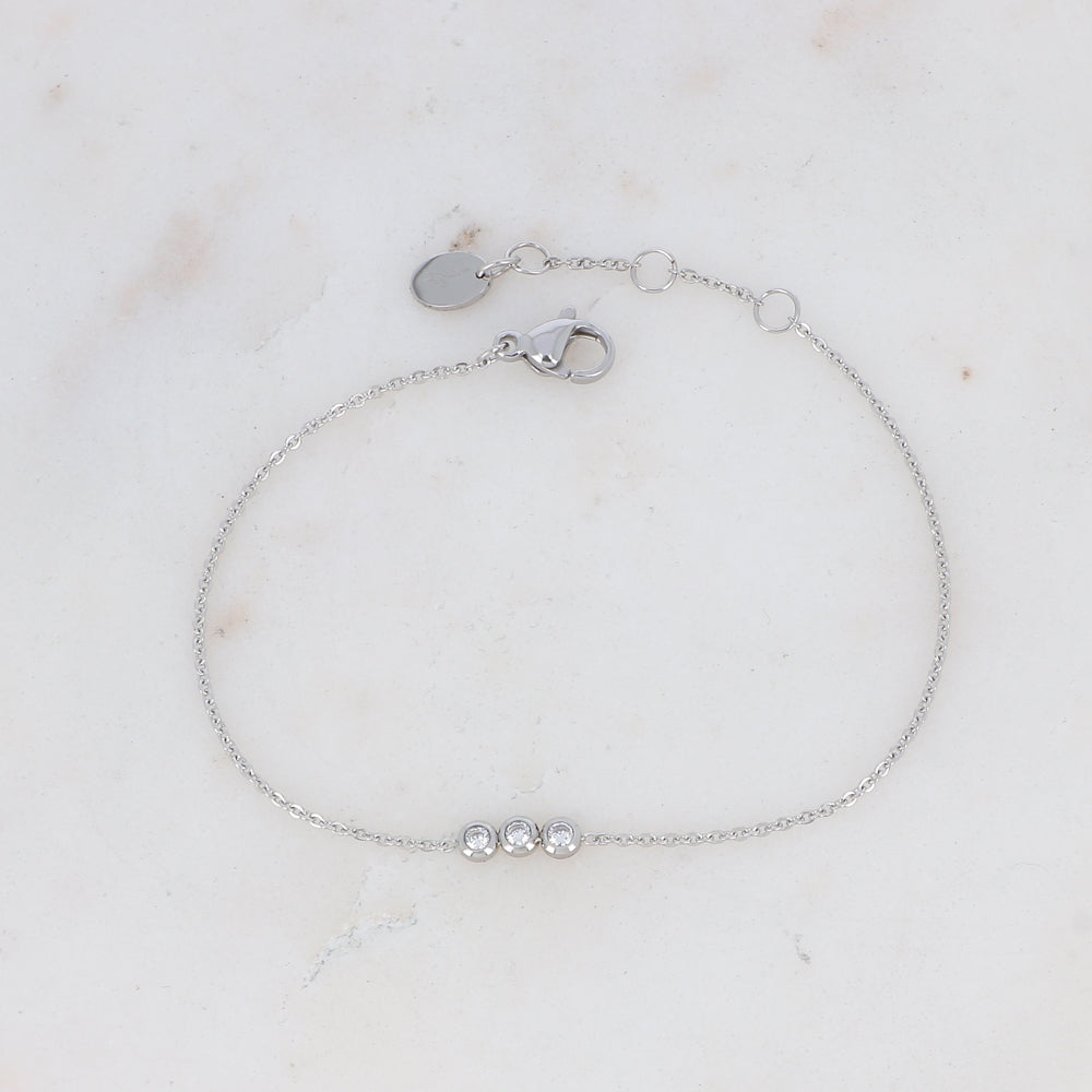 BRACELET MIZANO - 3 OXYDES DE ZIRCONIUM / DIFFERENTES COULEURS