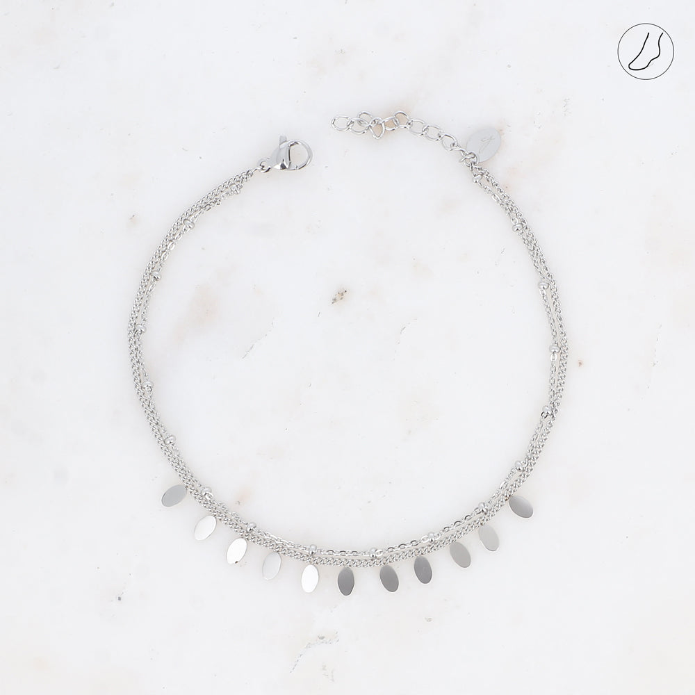 BRACELET DE CHEVILLE - 2 RANGS / DORE OU ARGENT