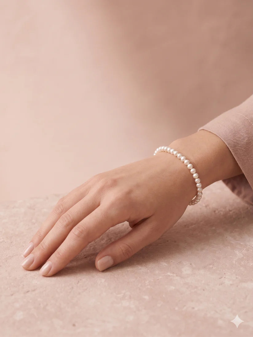 BRACELET ELASTIQUE PETITES PERLES BLANCHES