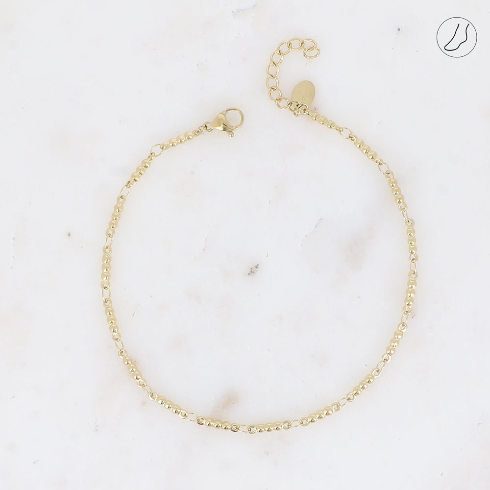BRACELET DE CHEVILLE - MAILLE 3 GRAINS